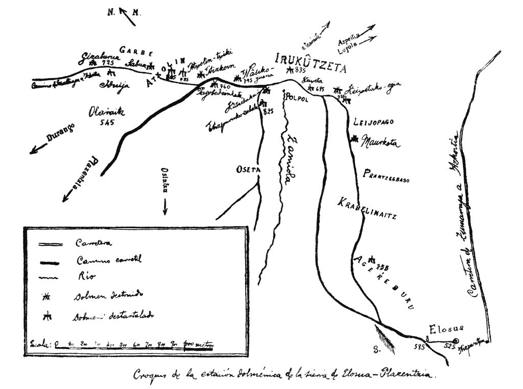 Elosua-Plazentziako mapa. Aranzadi et al. 1922.